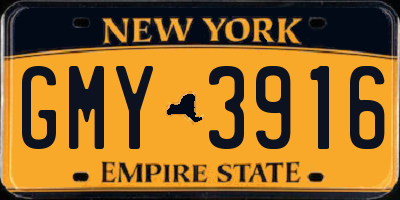 NY license plate GMY3916