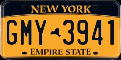 NY license plate GMY3941