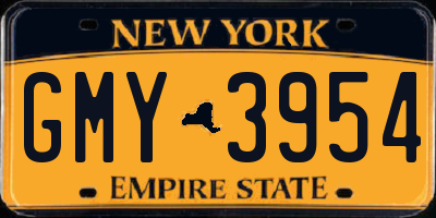 NY license plate GMY3954