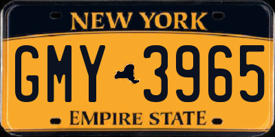 NY license plate GMY3965