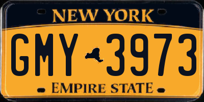 NY license plate GMY3973