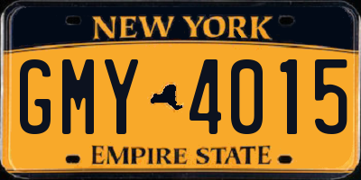 NY license plate GMY4015
