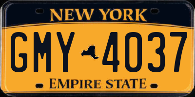 NY license plate GMY4037