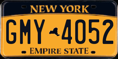 NY license plate GMY4052