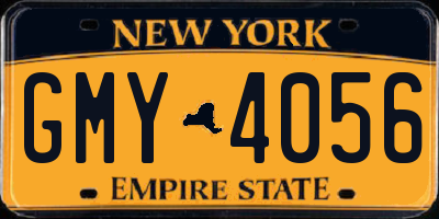 NY license plate GMY4056