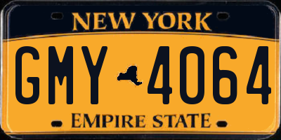 NY license plate GMY4064