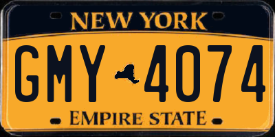 NY license plate GMY4074