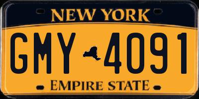 NY license plate GMY4091