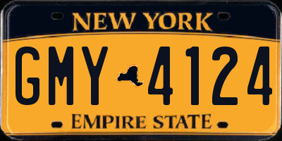 NY license plate GMY4124