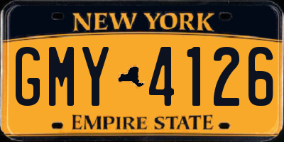 NY license plate GMY4126