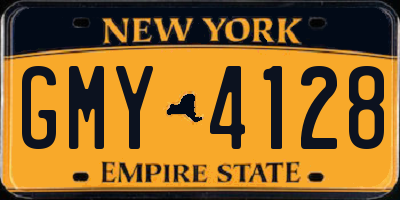 NY license plate GMY4128