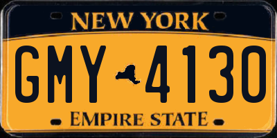 NY license plate GMY4130