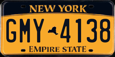 NY license plate GMY4138