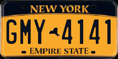 NY license plate GMY4141
