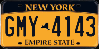 NY license plate GMY4143