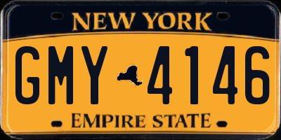 NY license plate GMY4146