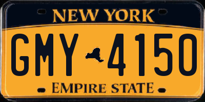 NY license plate GMY4150