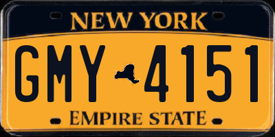 NY license plate GMY4151