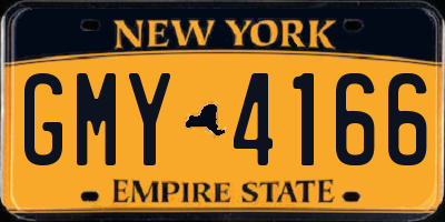 NY license plate GMY4166