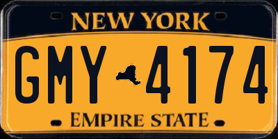 NY license plate GMY4174