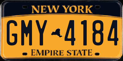 NY license plate GMY4184