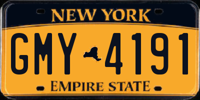 NY license plate GMY4191