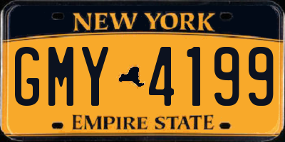 NY license plate GMY4199