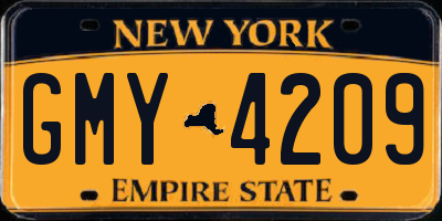 NY license plate GMY4209