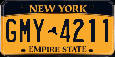 NY license plate GMY4211