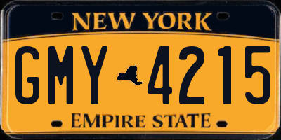 NY license plate GMY4215