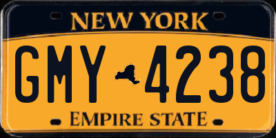 NY license plate GMY4238