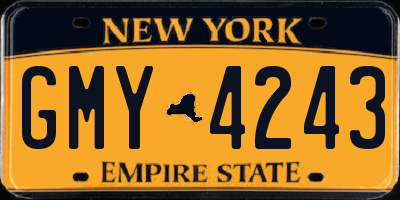 NY license plate GMY4243
