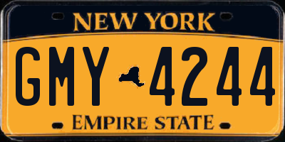 NY license plate GMY4244