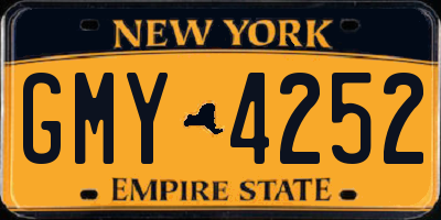 NY license plate GMY4252