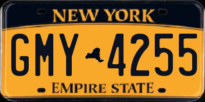 NY license plate GMY4255
