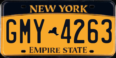 NY license plate GMY4263