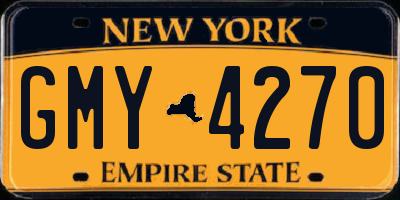 NY license plate GMY4270