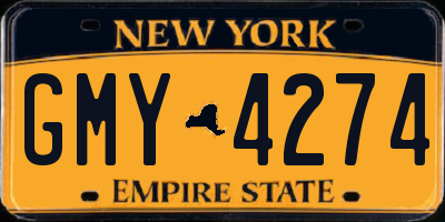 NY license plate GMY4274