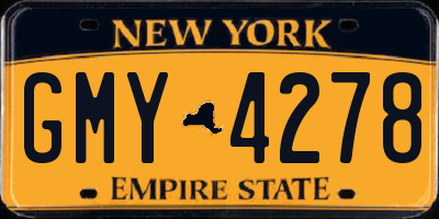 NY license plate GMY4278