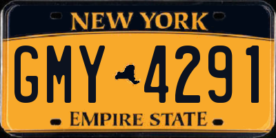 NY license plate GMY4291