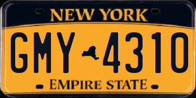 NY license plate GMY4310