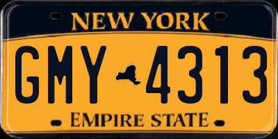 NY license plate GMY4313