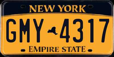 NY license plate GMY4317