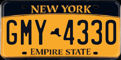 NY license plate GMY4330