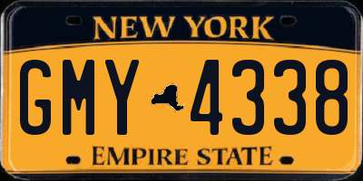 NY license plate GMY4338