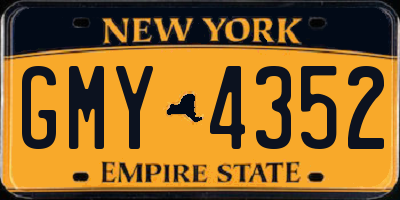 NY license plate GMY4352