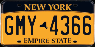 NY license plate GMY4366