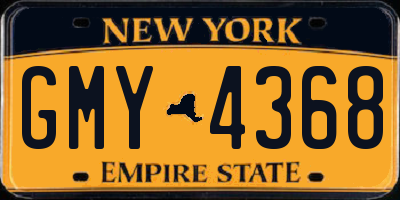 NY license plate GMY4368