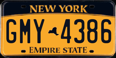 NY license plate GMY4386