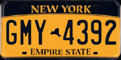NY license plate GMY4392